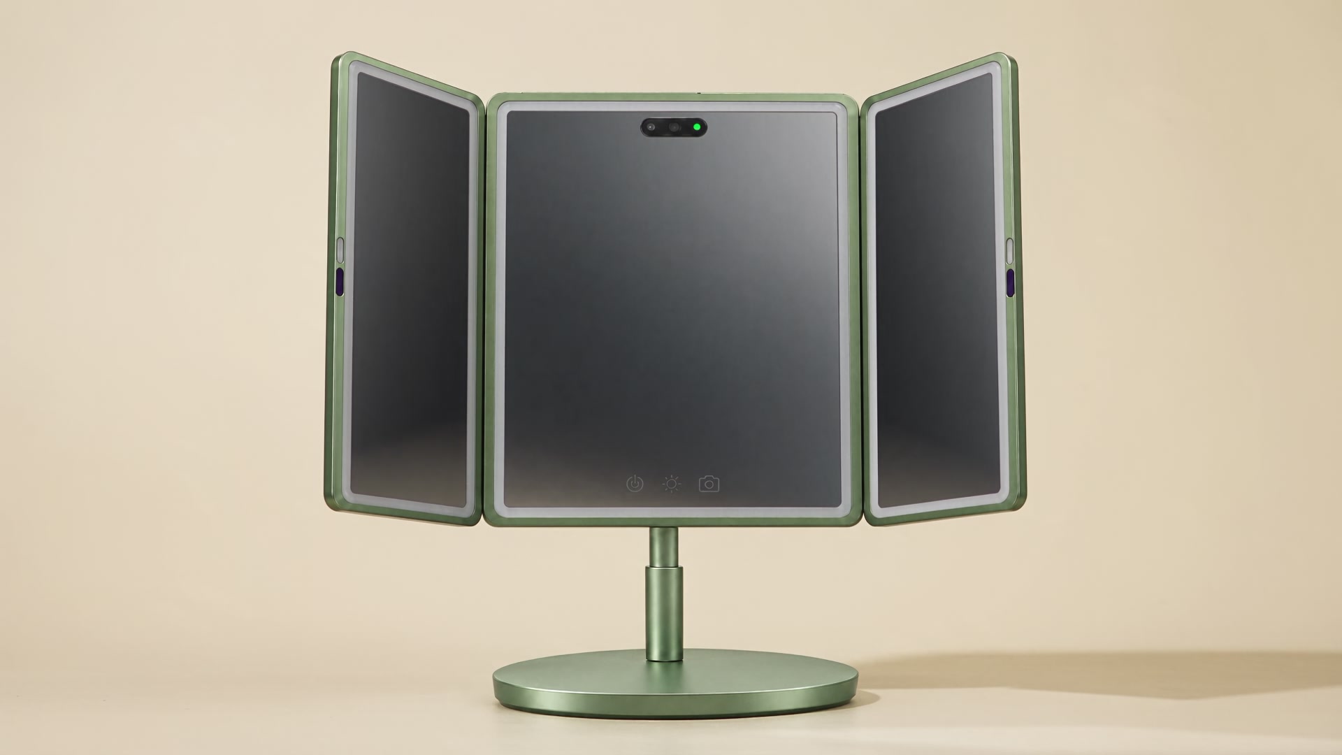 The MEERO smart mirror concept open in sage